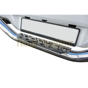 Защита заднего бампера d76 "волна" со ступенькой стальной, без бампера Mitsubishi L-200 2018-