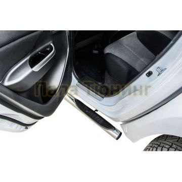 Защита порогов d76 с проступями Mitsubishi L-200 2018-