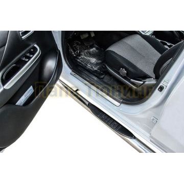 Защита порогов d76 с проступями Mitsubishi L-200 2018-