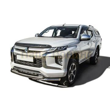 Защита переднего бампера d57+d42 двойная Mitsubishi L-200 2018- Защита переднего бампера d57+d42 двойная Mitsubishi L-200 2018-