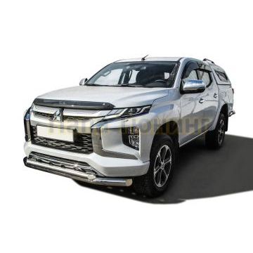 Защита переднего бампера d76+d57 двойная Mitsubishi L-200 2018- Защита переднего бампера d76+d57 двойная Mitsubishi L-200 2018-