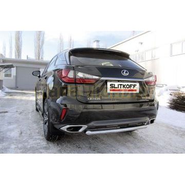 Защита заднего бампера d57 короткая Lexus RX-350 IV поколение 2015-2019