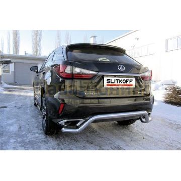 Защита заднего бампера d57 "волна" Lexus RX-350 IV поколение 2015-2019