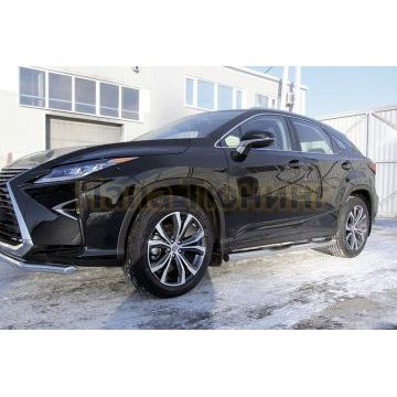 Защита порогов d76 труба с проступями Lexus RX-350 IV поколение 2015-2019