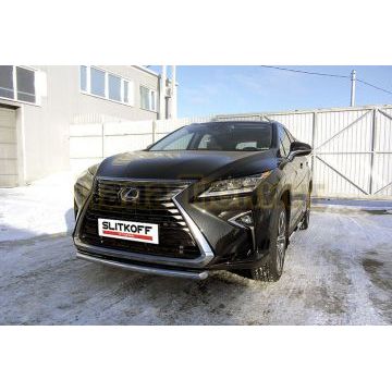 Защита переднего бампера d57 короткая Lexus RX-350 IV поколение 2015-2019