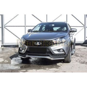 Защита переднего бампера d42 "волна" Lada VESTA SW CROSS 2015- Защита переднего бампера d42 "волна" Lada VESTA SW CROSS 2015-