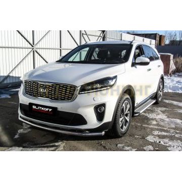 Защита переднего бампера D57 Kia SORENTO Prime 2017-2020