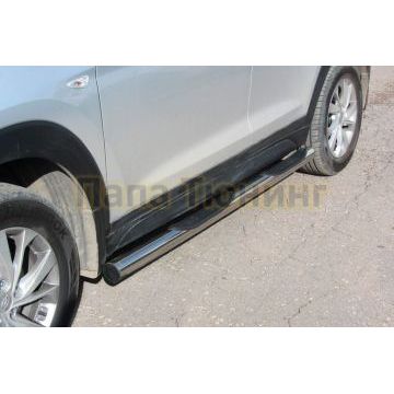 Защита порогов d76 с проступями Hyundai Tucson 2018-2021