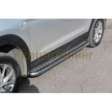 Защита порогов d57 с листом Hyundai Tucson 2018-2021