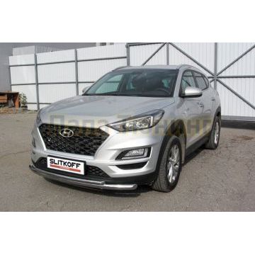 Защита переднего бампера d57+d42 двойная Hyundai Tucson 2018-2021 Защита переднего бампера d57+d42 двойная Hyundai Tucson 2018-2021