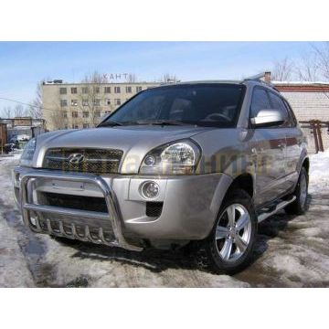 Кенгурятник d57 низкий c защитой картера Hyundai TUCSON 2004-2010 Кенгурятник d57 низкий c защитой картера Hyundai TUCSON 2004-2010