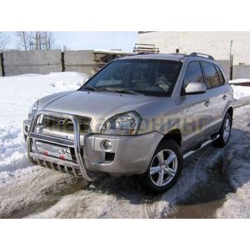 Кенгурятник d57 высокий с защитой картера Hyundai TUCSON 2004-2010 Кенгурятник d57 высокий с защитой картера Hyundai TUCSON 2004-2010