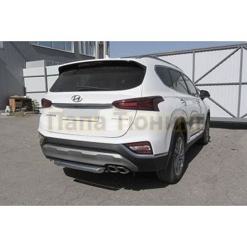 Защита заднего бампера d57 короткая Hyundai SANTA-FE 2018-2021