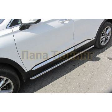 Защита порогов d 57 труба Hyundai SANTA-FE 2018-2021 Защита порогов d 57 труба Hyundai SANTA-FE 2018-2021