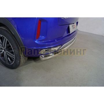 Защита задняя (овальная) 75х42 мм ТСС для Exeed LX 1.5L Turbo 2WD 2022-