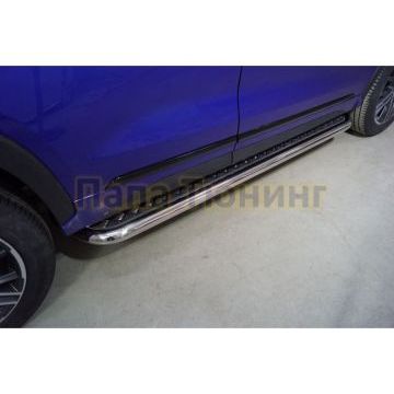 Пороги с площадкой 60,3 мм ТСС для Exeed LX 1.5L Turbo 2WD 2022-