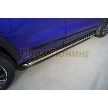 Пороги с площадкой 42,4 мм ТСС для Exeed LX 1.5L Turbo 2WD 2022-