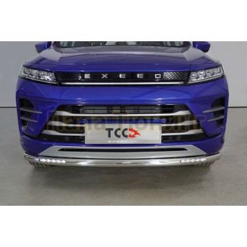 Защита передняя нижняя (с ДХО) 60,3 мм ТСС для Exeed LX 1.5L Turbo 2WD 2022-