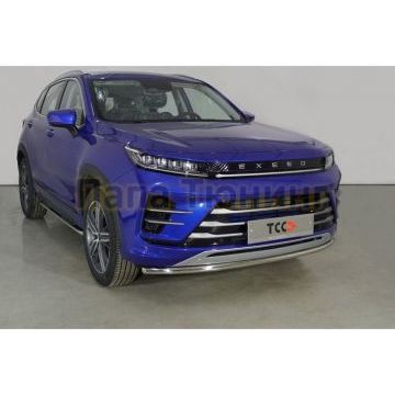 Защита передняя нижняя 42,4 мм ТСС для Exeed LX 1.5L Turbo 2WD 2022-
