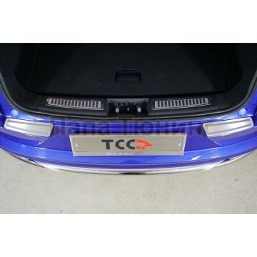 Накладки на задний бампер (лист шлифованный с полосой) 2шт ТСС для Exeed LX 1.5L Turbo 2WD 2022-