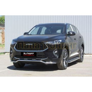 Защита переднего бампера d42 "Волна" Haval F7/F7X 2019-2022