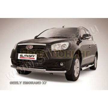 Защита переднего бампера d57+d57 двойная Geely Emgrand X7 2011-2016