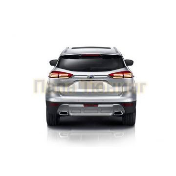 Защита заднего бампера d57 короткая Geely Atlas 2016-2024