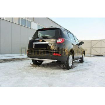 Защита заднего бампера d57 радиусная Geely Emgrand X7 2016-2019