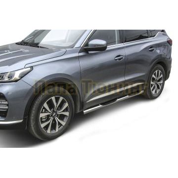 Защита порогов d76 с проступями Chery TIGGO 7 PRO 2020- Защита порогов d76 с проступями Chery TIGGO 7 PRO 2020-