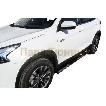 Защита порогов d76 с проступями Chery TIGGO 7 2016-