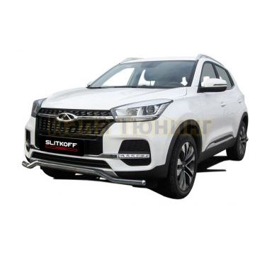 Защита переднего бампера d42 "волна" Chery TIGGO 4 2018-2024 Защита переднего бампера d42 "волна" Chery TIGGO 4 2018-2024