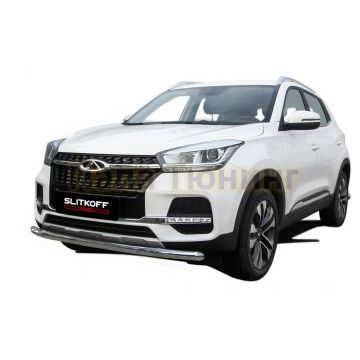Защита переднего бампера d57 Chery TIGGO 4 2018-2024 Защита переднего бампера d57 Chery TIGGO 4 2018-2024