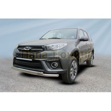 Защита переднего бампера d57+d42 двойная Chery TIGGO 3 2014-2020