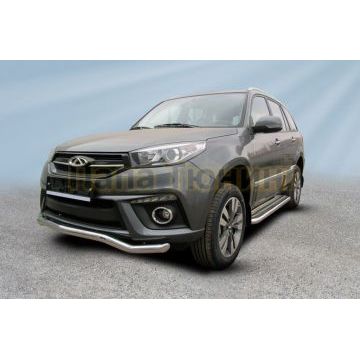Защита переднего бампера d57 "волна" Chery TIGGO 3 2014-2020