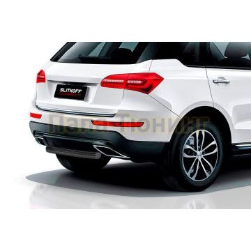Защита заднего бампера d57 короткая черная Zotye Coupa 2018- Защита заднего бампера d57 короткая черная Zotye Coupa 2018-