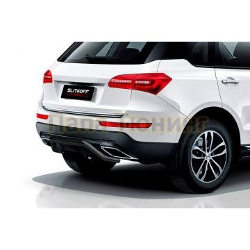 Защита заднего бампера d57 "скоба" черная Zotye Coupa 2018- Защита заднего бампера d57 "скоба" черная Zotye Coupa 2018-