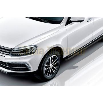 Защита штатного порога d57 труба черная Zotye Coupa 2018- Защита штатного порога d57 труба черная Zotye Coupa 2018-
