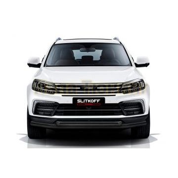 Защита переднего бампера d57+d57 черная Zotye Coupa 2018- Защита переднего бампера d57+d57 черная Zotye Coupa 2018-