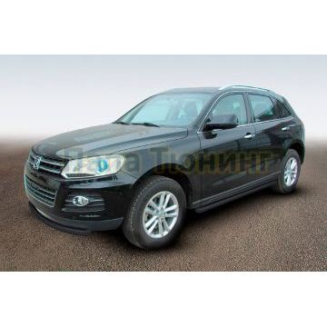 Защита штатного порога d57 труба черная Zotye T600 2013- Защита штатного порога d57 труба черная Zotye T600 2013-
