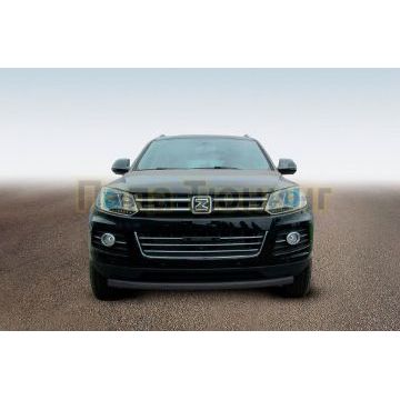 Защита переднего бампера d57 радиусная черная Zotye T600 2013- Защита переднего бампера d57 радиусная черная Zotye T600 2013-