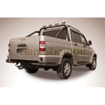 Уголки d57+d42 двойные черные УАЗ Патриот Пикап 2014-