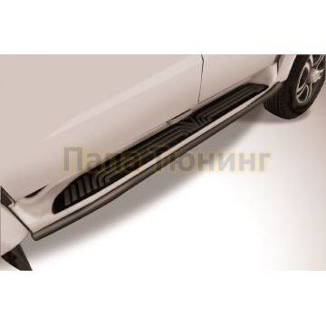 Защита штатного порога d42 черная УАЗ Патриот Пикап 2014-