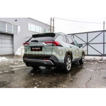 Защита заднего бампера D57 "скоба" черная Toyota RAV-4 2018-