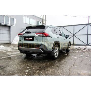 Защита заднего бампера D57 черная Toyota RAV-4 2018-