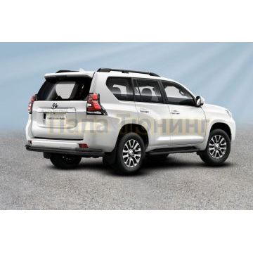Защита заднего бампера d76+d42 двойная черная Toyota Land Cruiser Prado 150 2017-2020 Защита заднего бампера d76+d42 двойная черная Toyota Land Cruiser Prado 150 2017-2020