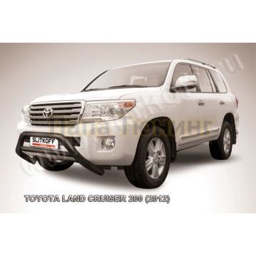 Кенгурятник d76 низкий широкий с перемычкой черные Toyota LAND CRUISER 200 2012-2015 Кенгурятник d76 низкий широкий с перемычкой черные Toyota LAND CRUISER 200 2012-2015