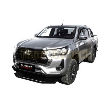 Защита переднего бампера d76+d57 двойная черная Toyota HILUX 2020- Защита переднего бампера d76+d57 двойная черная Toyota HILUX 2020-