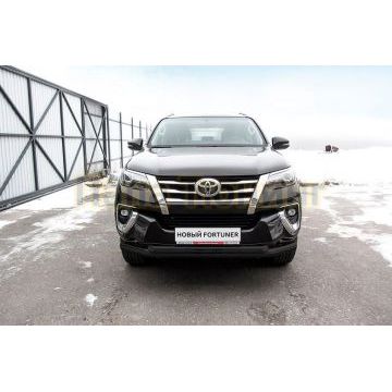 Защита переднего бампера d76+d57 двойная черная Toyota FORTUNER II ПОКОЛЕНИЕ 2015- Защита переднего бампера d76+d57 двойная черная Toyota FORTUNER II ПОКОЛЕНИЕ 2015-