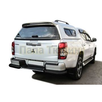 Уголки d76, с бампером черные Mitsubishi L-200 2018- Уголки d76, с бампером черные Mitsubishi L-200 2018-