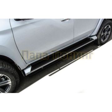 Защита штатного порога d42 черная Mitsubishi L-200 2018- Защита штатного порога d42 черная Mitsubishi L-200 2018-